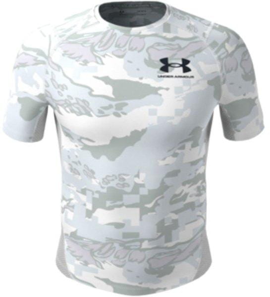 Pánske športové tričko Under Armour HG Isochill Comp Print SS-WHT