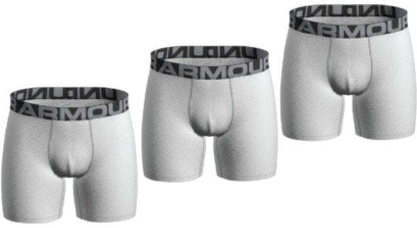 Herren-Boxershorts Under Armour Charged Cotton 6in 3 Pack-WHT