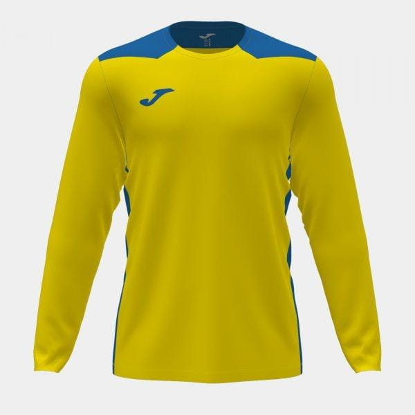  Pánské triko Joma Championship VI Long Sleeve T-Shirt Yellow-Royal Blue