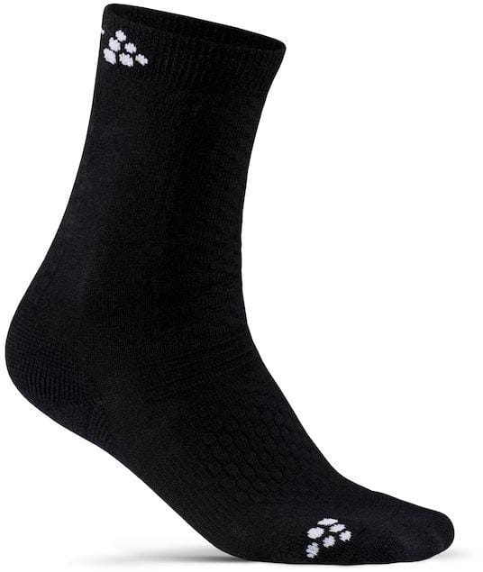 Dětské teplé ponožky Craft Ponožky Warm Mid 2-pack Junior černá