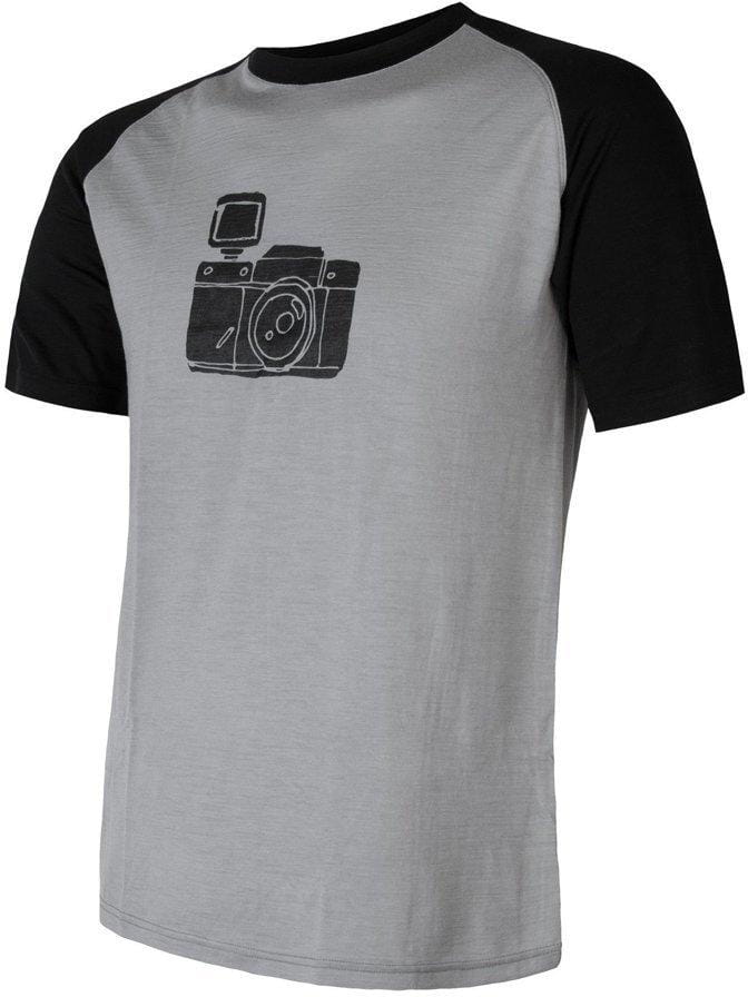  Pánske tričko Merino Sensor Merino Active Pt Camera pánské triko kr.rukáv šedá/černá