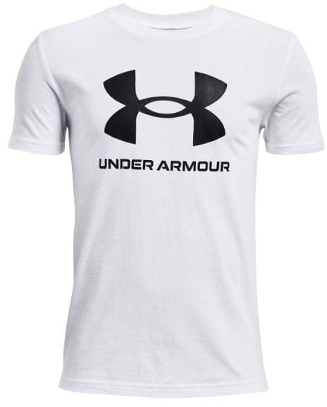 Kinder-Sport-Shirt Under Armour Sportstyle Logo SS-WHT