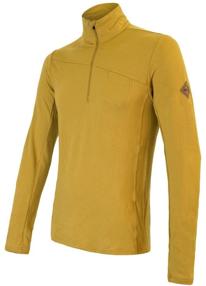  Pánske tričko Merino Sensor Merino Extreme pánské triko dl.rukáv zip mustard