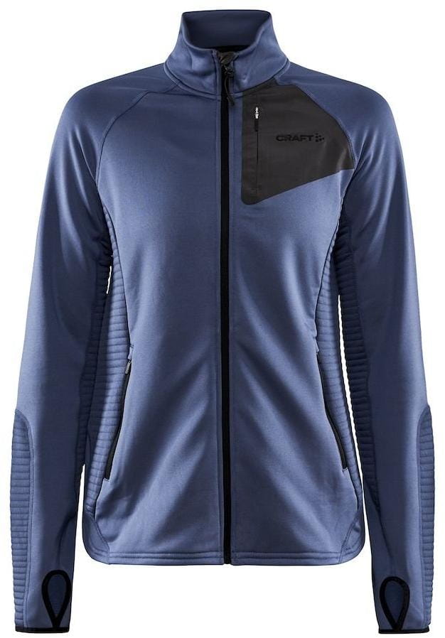Damska bluza z kapturem z pełnym zamkiem Craft W Mikina ADV Tech Fleece Thermal modrá