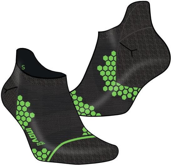 Unisex bežecké ponožky Inov-8  TRAILFLY SOCK LOW black/green černá