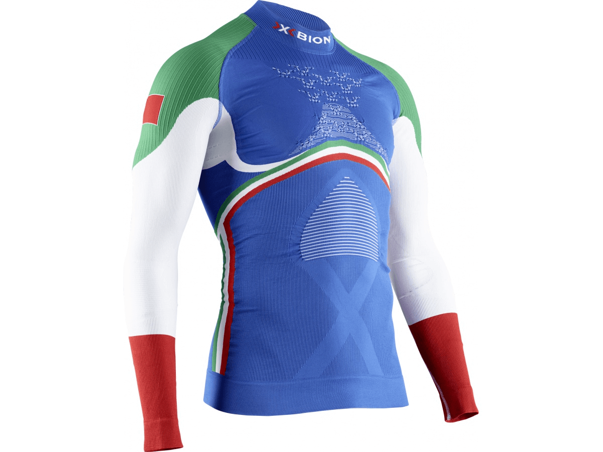 Sporthemd für Männer X-Bionic Energy Accumulator 4.0 Patriot Shirt Turtle Neck Lg Sl Italy