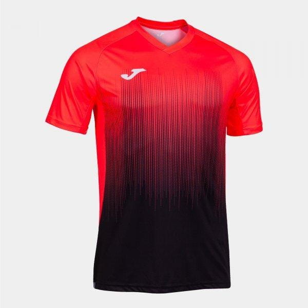 Koszulka męska Joma Tiger IV Short Sleeve T-Shirt Black Fluor Coral