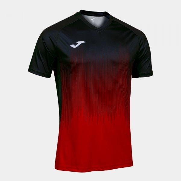 T-shirt pour homme Joma Tiger IV Short Sleeve T-Shirt Red Black
