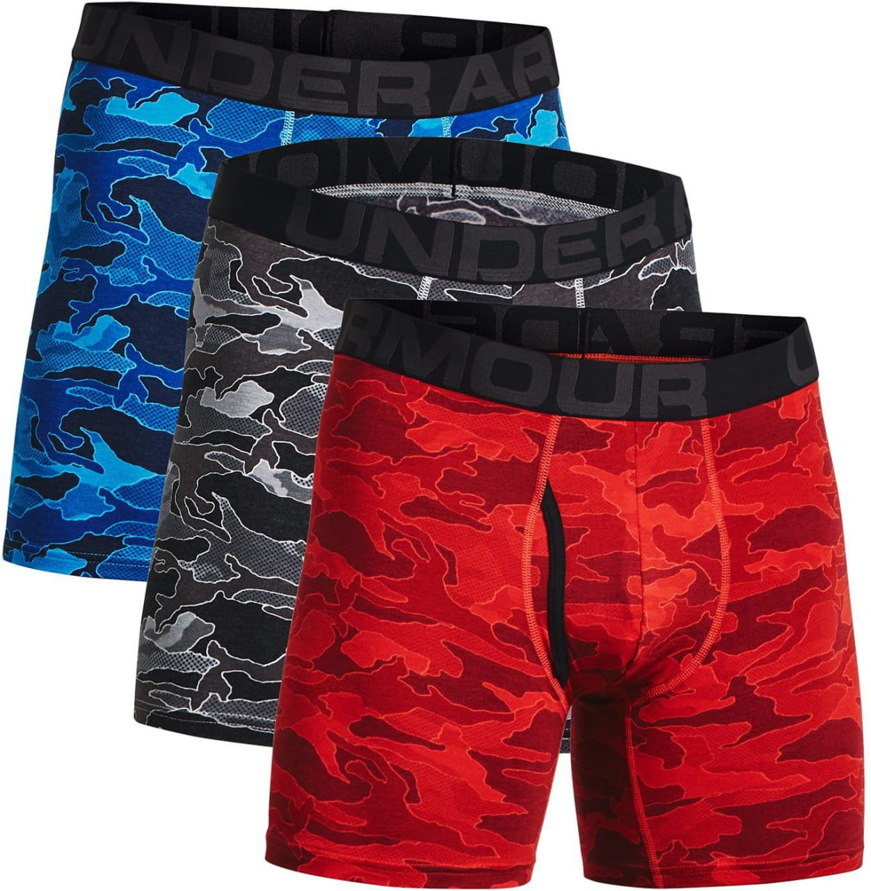 Heren boxershorts Under Armour CC 6in Novelty 3 Pack-GRY