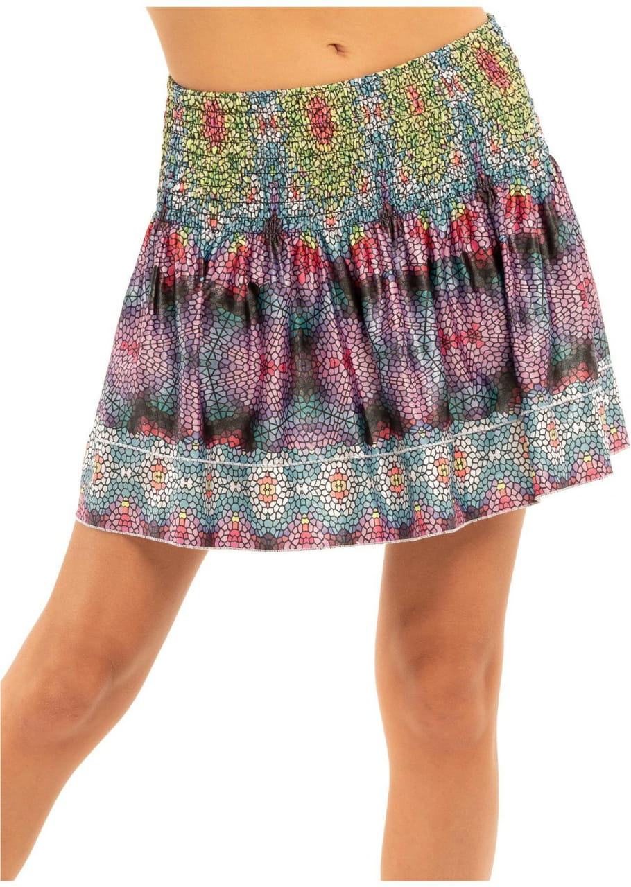 Falda de tenis para mujeres Lucky in Love Long Prisma Smocked Skirt
