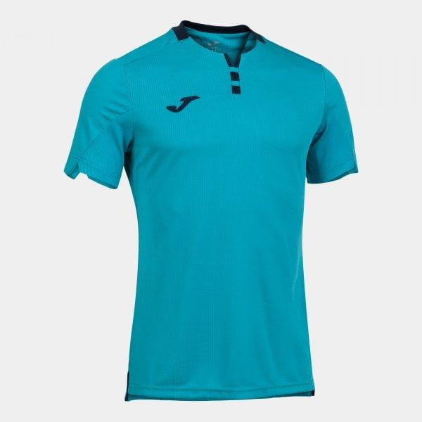 Pánské tričko Joma Gold IV Short Sleeve T-Shirt Fluor Turquoise-Navy
