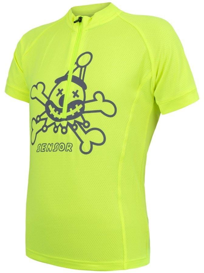 Otroška kolesarska majica Sensor Coolmax Entry dětský dres kr.rukáv neon yellow Clown
