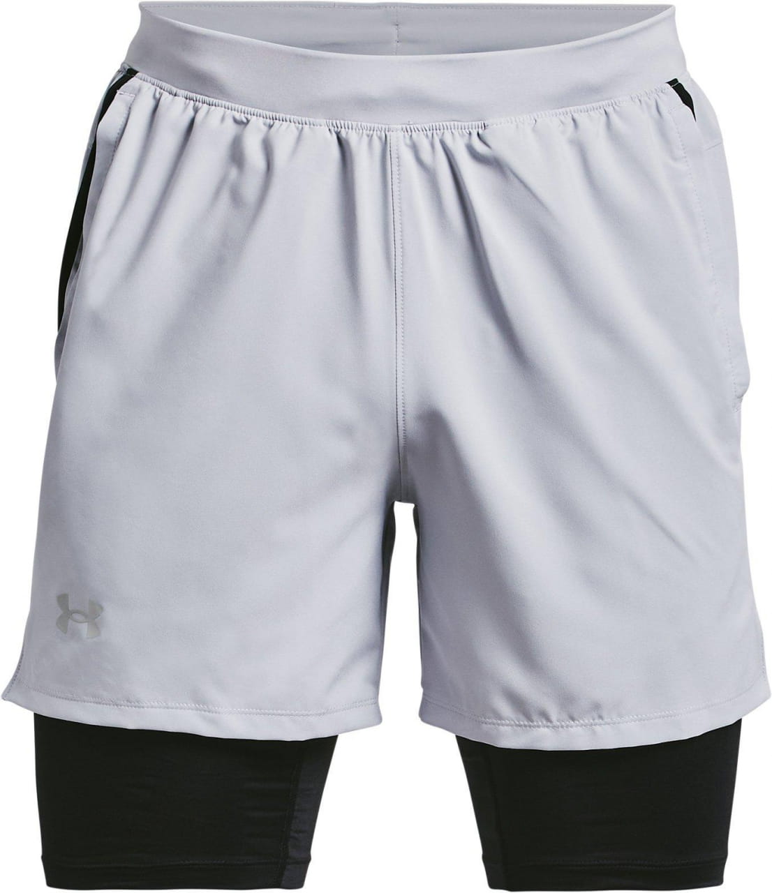 Shorts pour hommes Under Armour LAUNCH 5'' 2-IN-1 SHORT-GRY