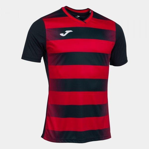 Pánské tričko Joma Europa V Short Sleeve T-Shirt Black Red
