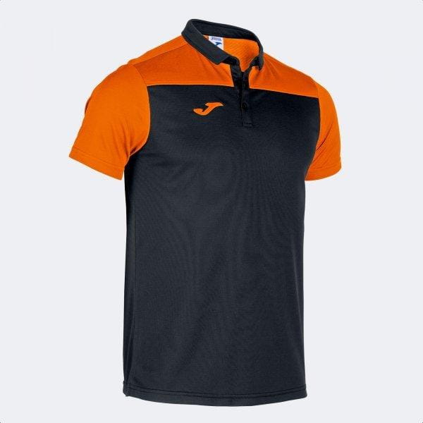Heren T-shirt Joma Hobby II Short Sleeve Polo Black Orange