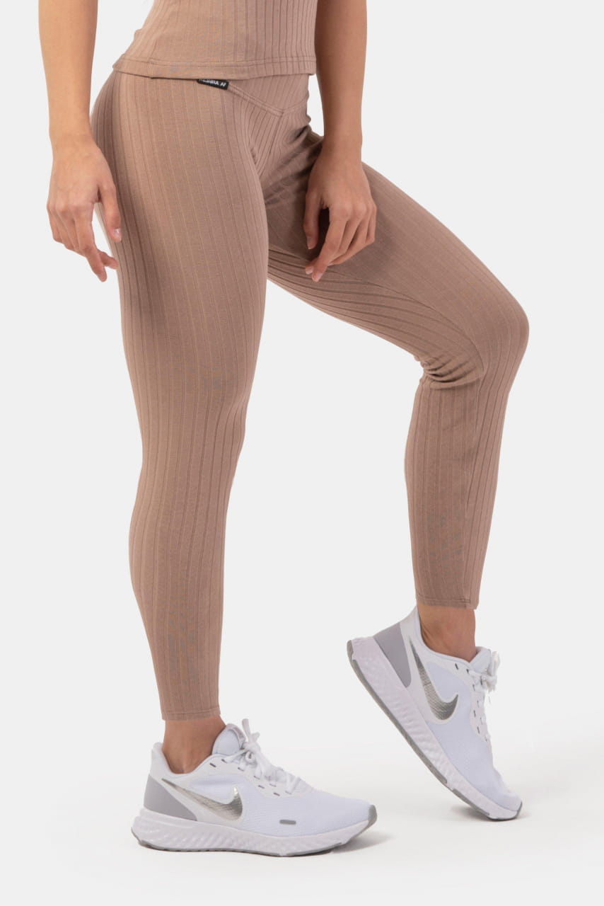 Damskie legginsy z wysoką talią Nebbia Organic Cotton Ribbed High-Waist Leggings