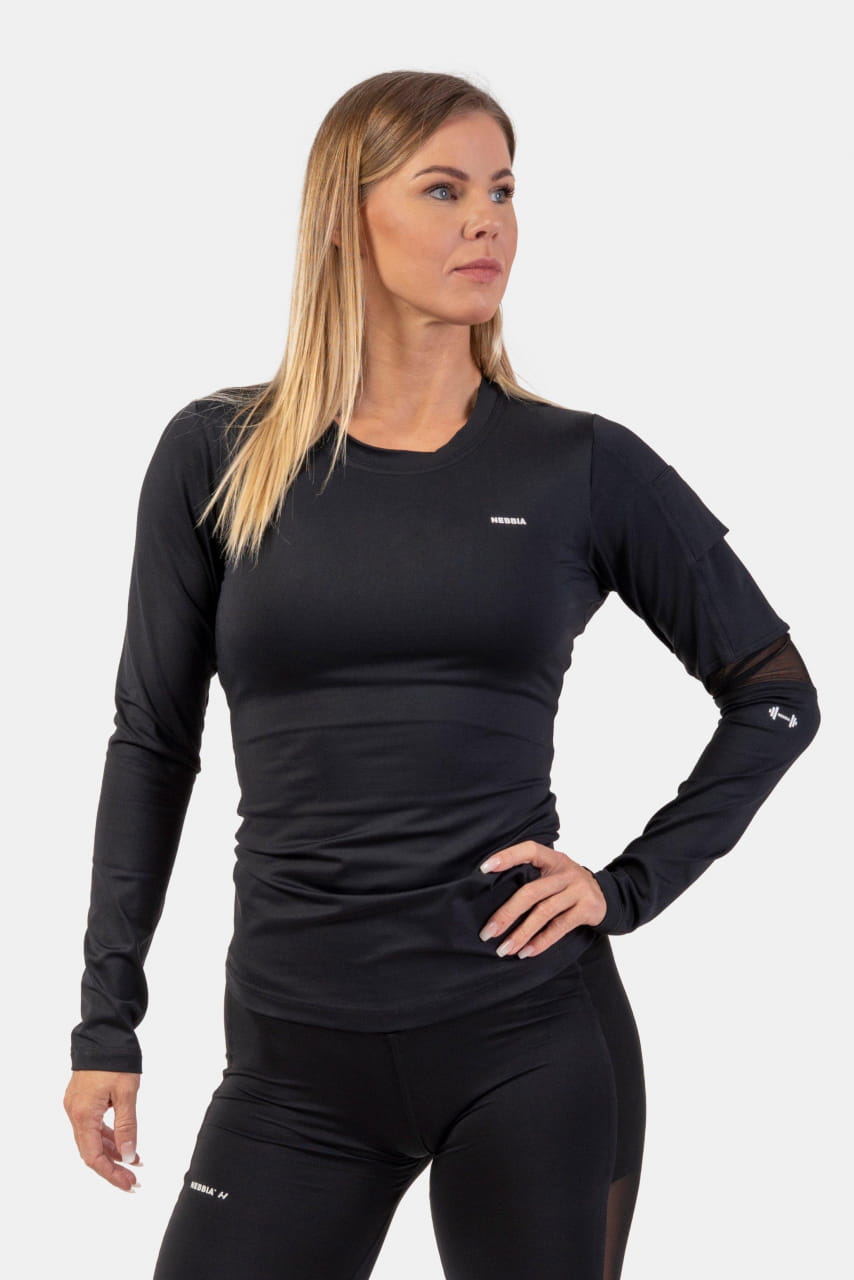 Női funkcionális póló Nebbia Long Sleeve Smart Pocket Sporty Top