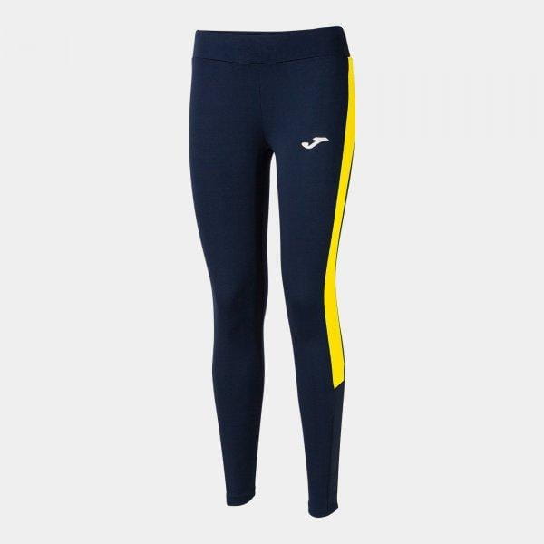 Pantalones de mujer Joma Eco Championship Long Tights Navy Yellow