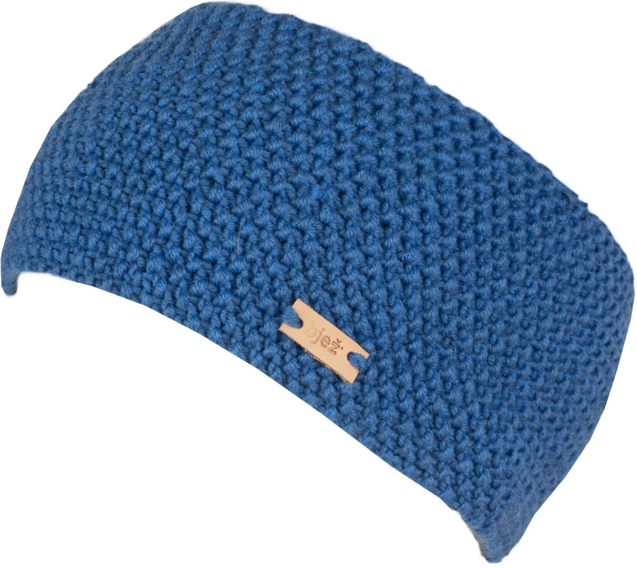 Bentiță tricotată din merinos Bjež Merino Headband Jeans Blue