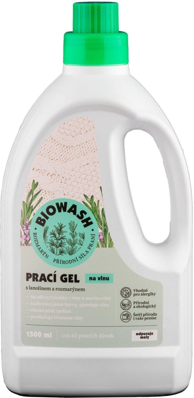 Waschgel für Wolle BioWash Prací gel rozmarýn/lanolín na vlnu, 1500 ml