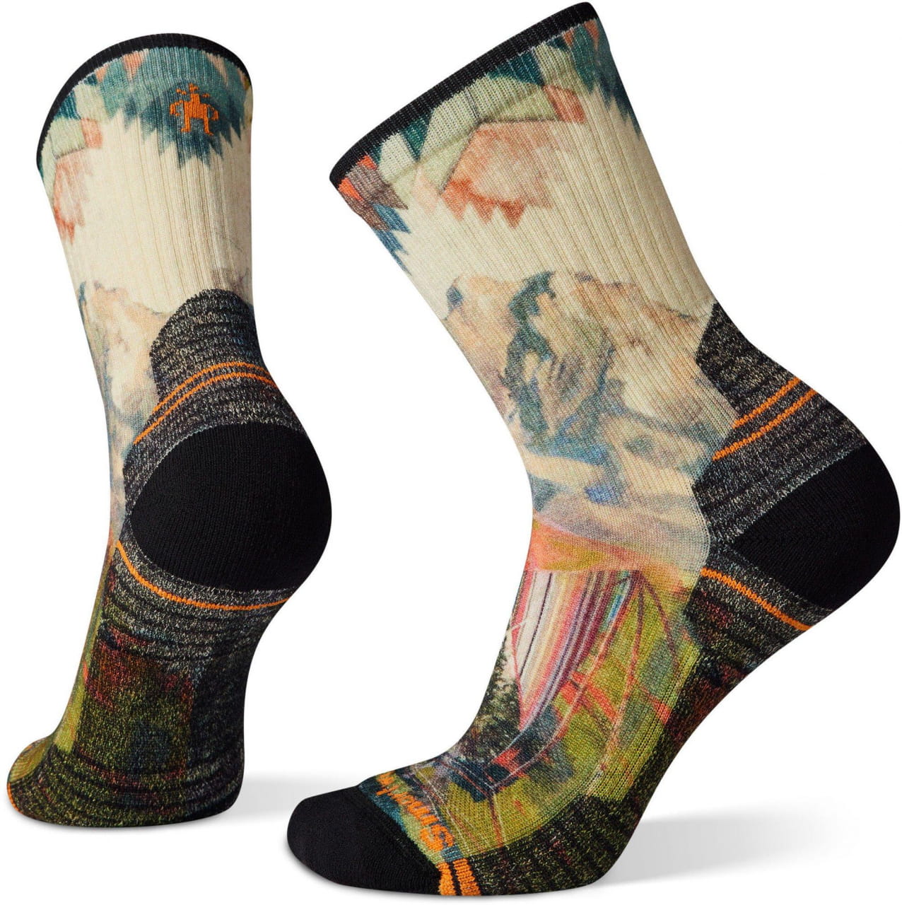 Dámske turistické ponožky Smartwool W Hike Lc Mountain Print Crew