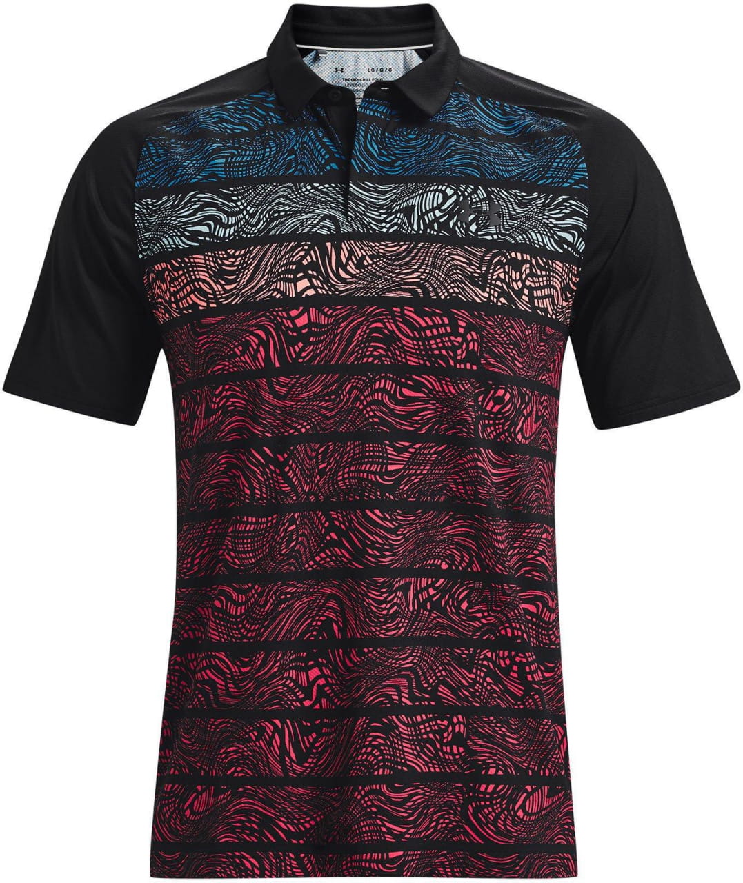 Férfi golf ing Under Armour Iso-Chill Psych Stripe P-BLK