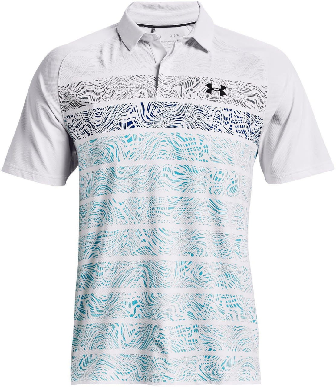 Golfhemd für Männer Under Armour Iso-Chill Psych Stripe P-WHT
