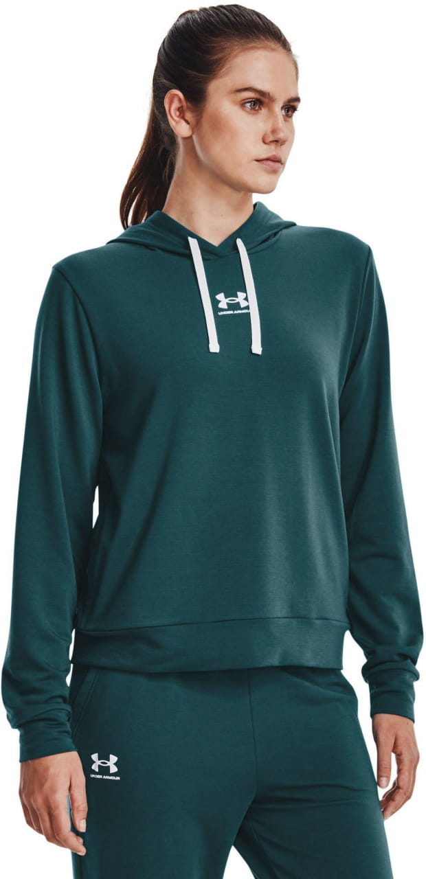 Sudadera deportiva de mujer Under Armour Rival Terry Hoodie-GRN