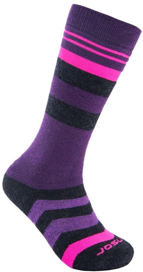 Detské lyžiarske ponožky Sensor Ponožky Slope Merino dětské černá/růžová/fialová