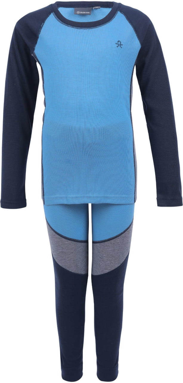 Sous-vêtements fonctionnels pour enfants Color Kids Ski Underwear, Colorblock