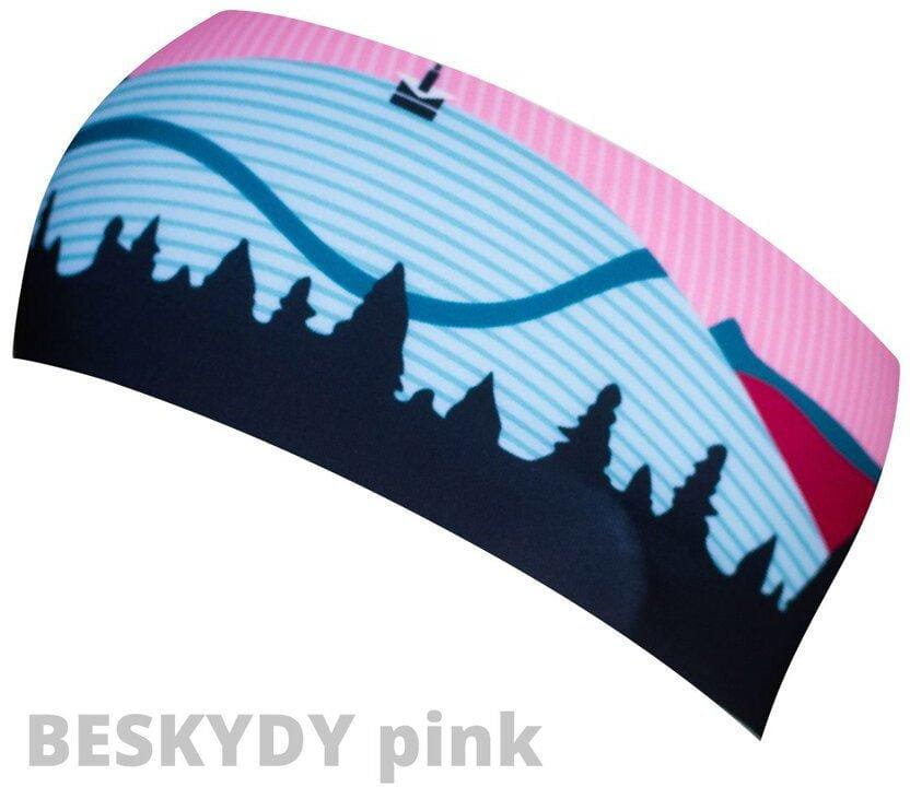 Unisexová sportovní čelenka Bjež Headband Active Beskydy Pink