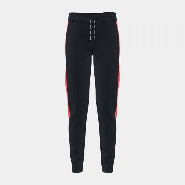 Sporthosen für Kinder Joma Stripe Long Pants Black Fluor Coral