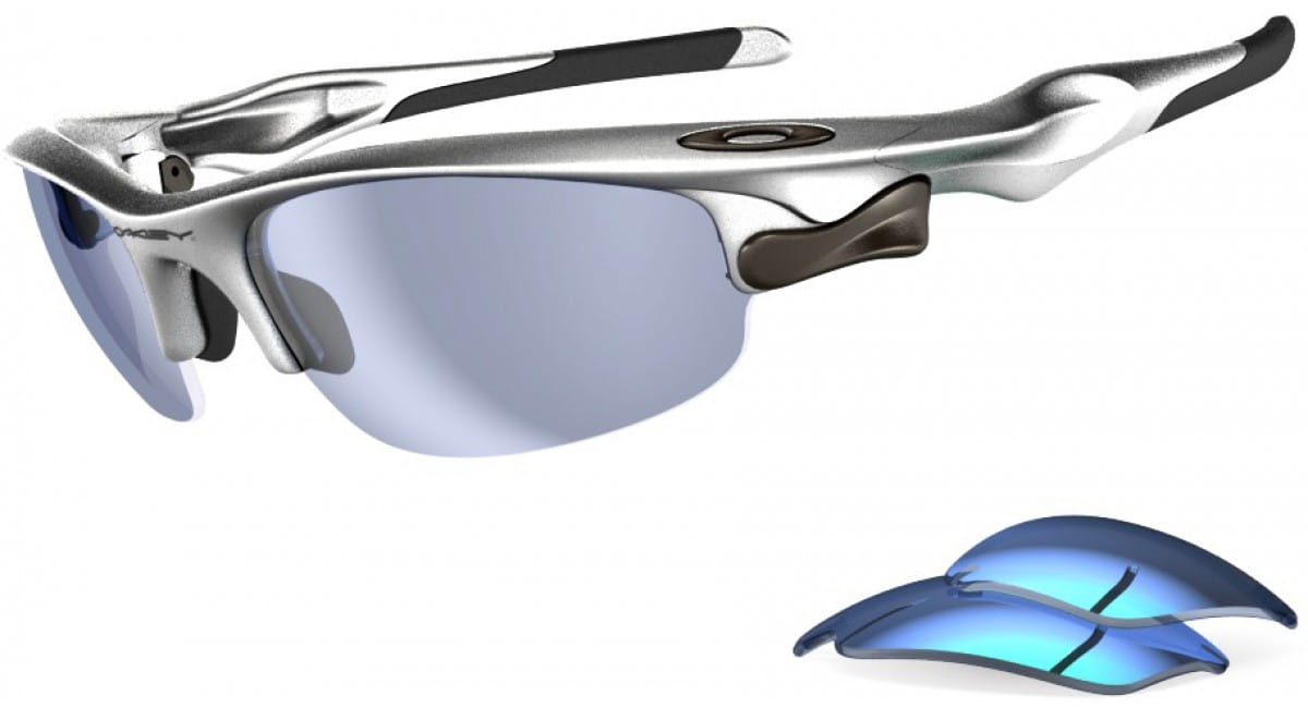 Sluneční brýle Oakley Fast Jacket Silver/ Blue Iridium/ Jade Iridium