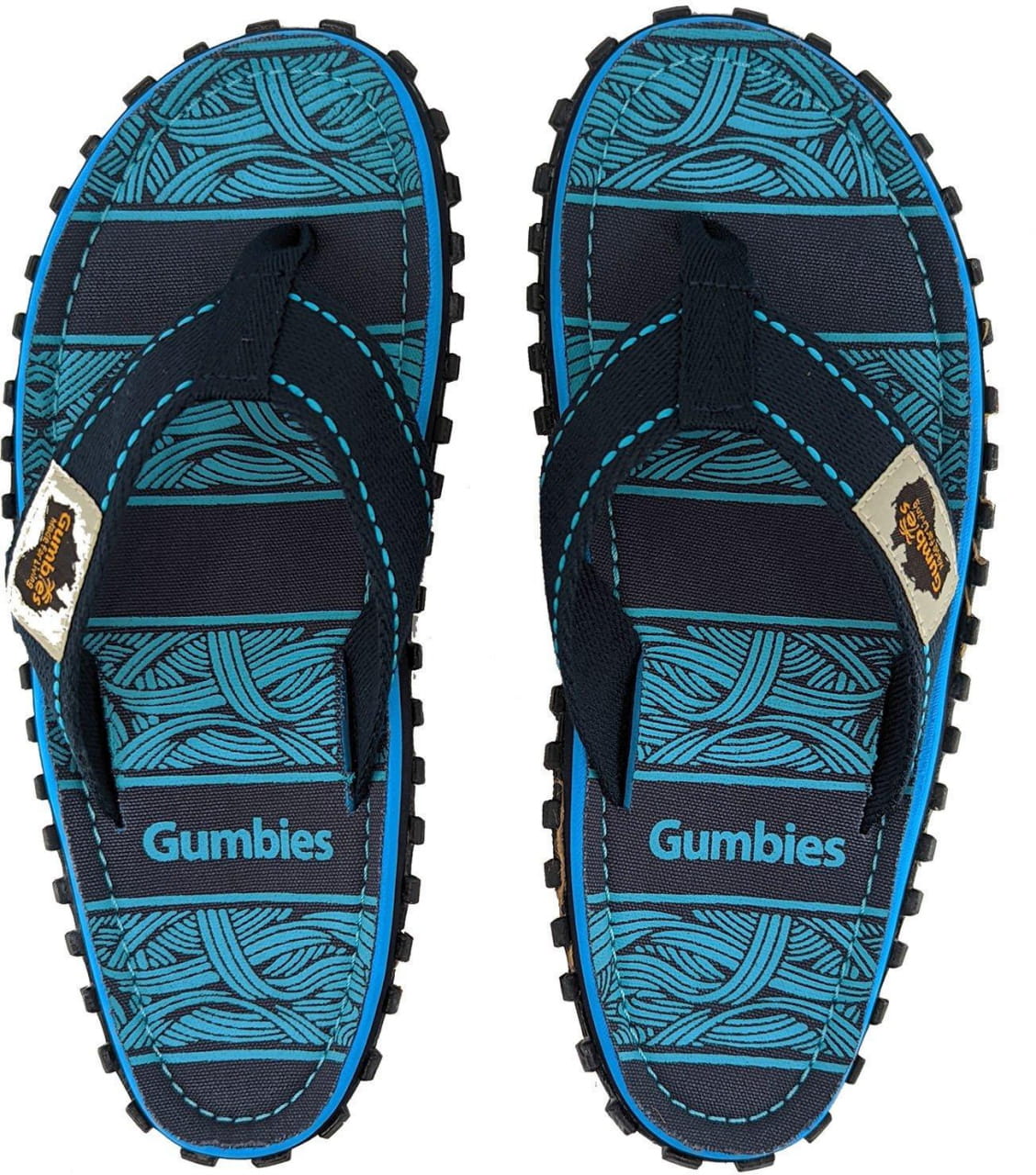 Unisex slippers voor in de stad en daarbuiten Gumbies Islander Flip-Flop Navy Waves
