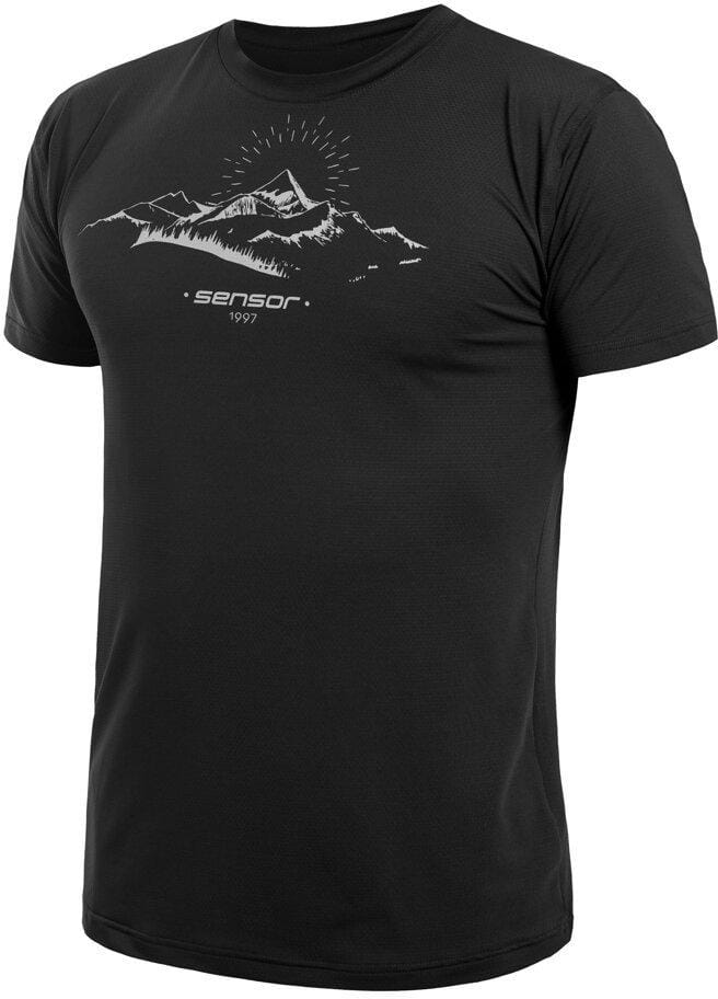 Pánské sportovní tričko Sensor Coolmax Tech Mountains pánské triko kr.rukáv černá