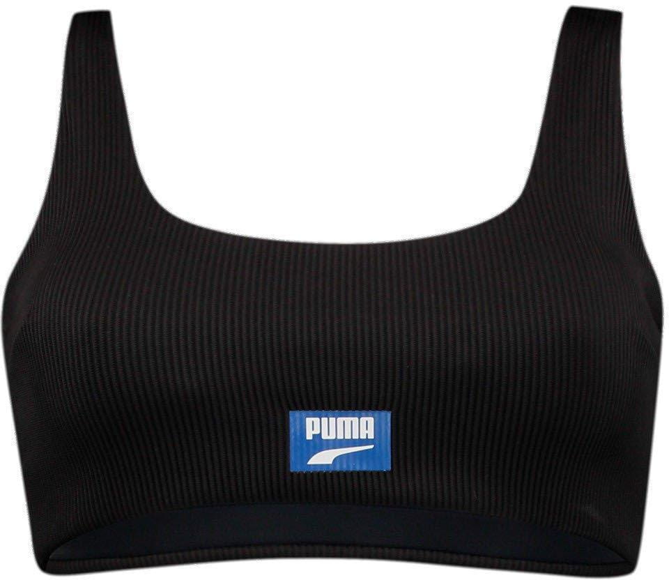 Costume de baie pentru femei Puma Swim Women Ribbed Scoop Neck Top 1P