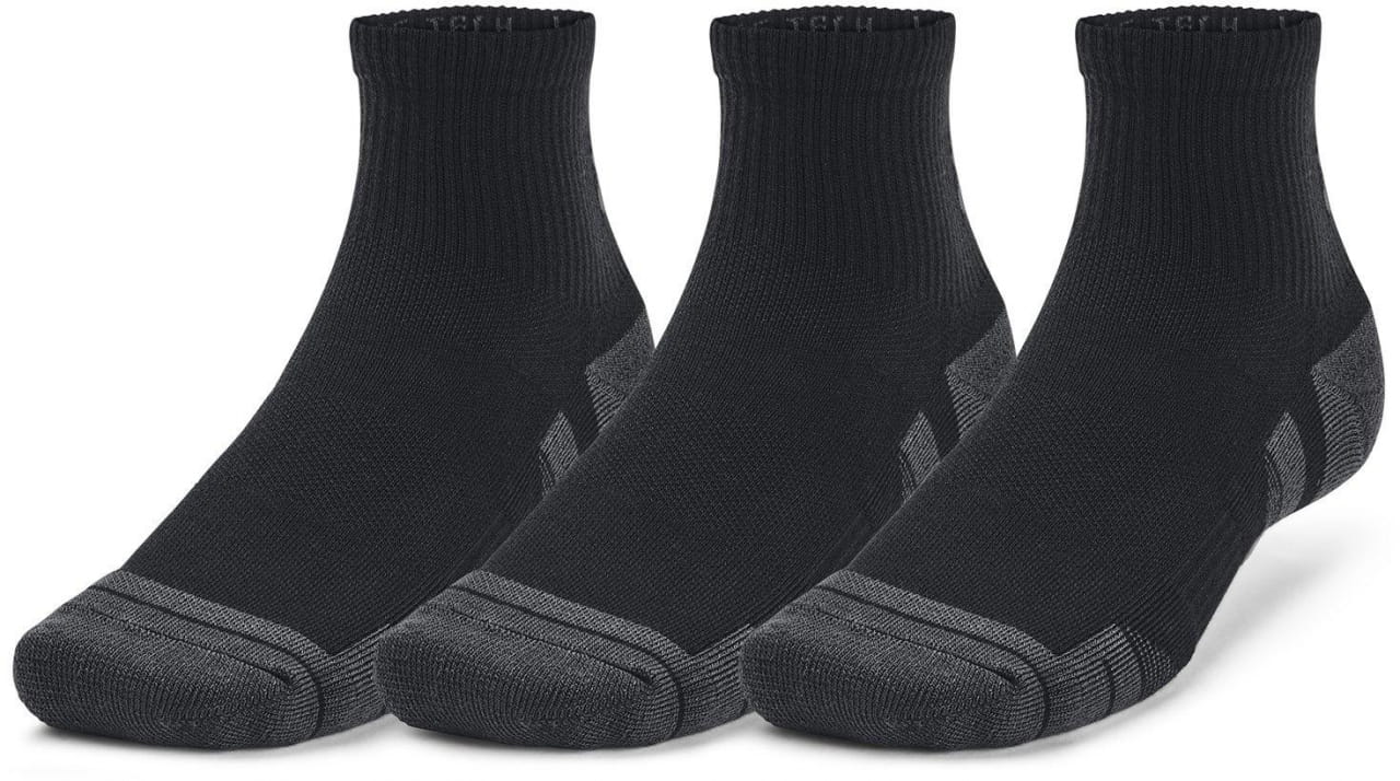 Unisex športové ponožky Under Armour Performance Tech 3pk Qtr-BLK