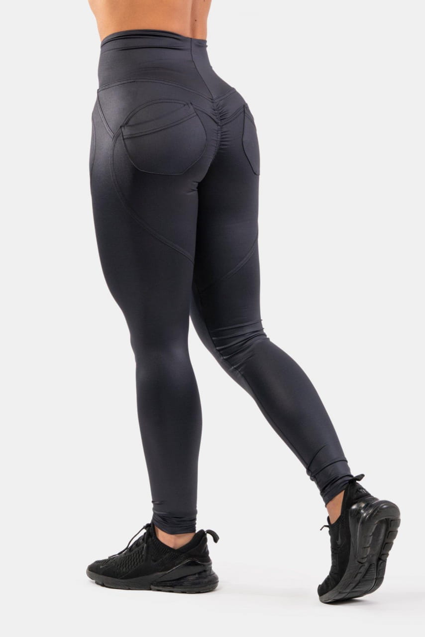 Pantaloni sportivi da donna Nebbia High Waist Glossy Look Bubble Butt Pants