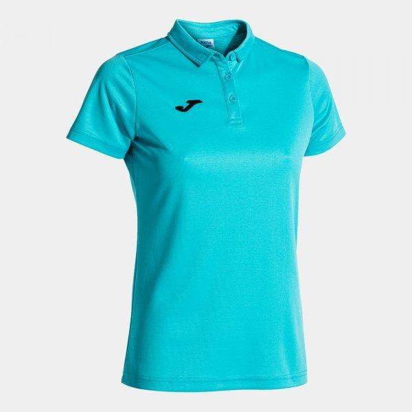 Dames sportshirt Joma Hobby Short Sleeve Polo Fluor Turquoise