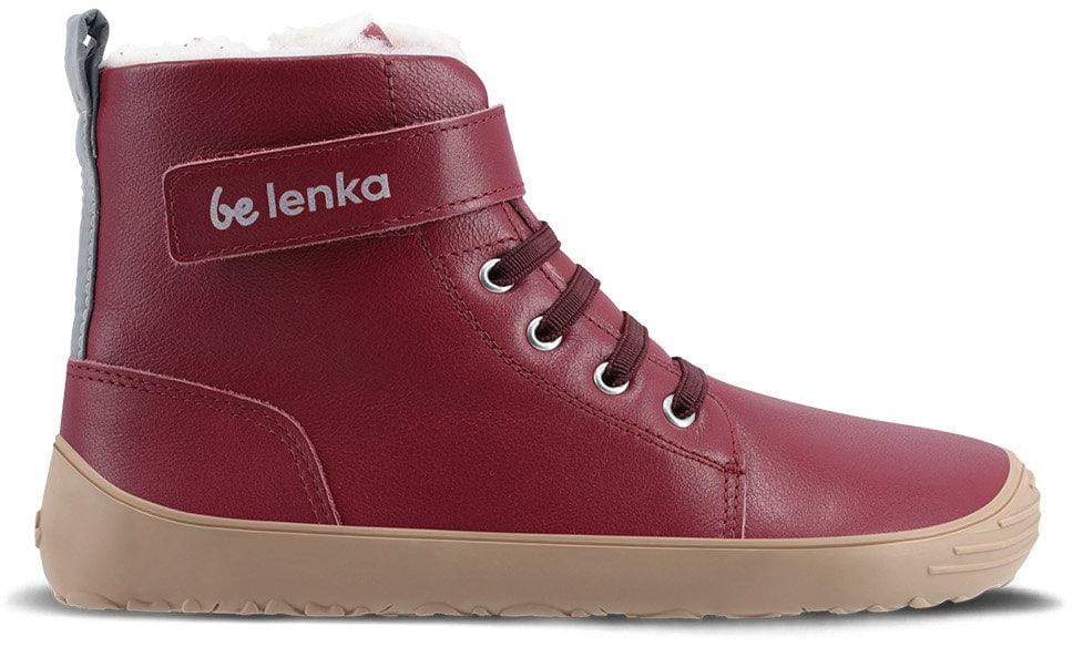 Dětské zimní barefoot boty Be Lenka Winter Kids - Dark Cherry Red