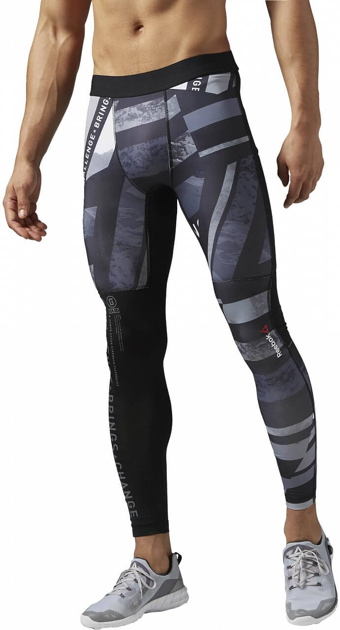 Pánské sportovní kalhoty Reebok One Series Shattered Stripe Compression Tight