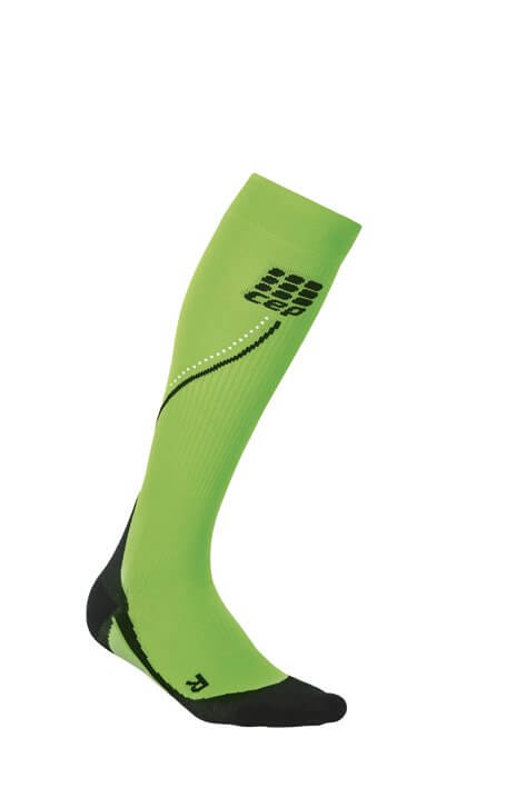 Ponožky CEP Běžecké podkolenky NIGHT dámské reflexní zelená
