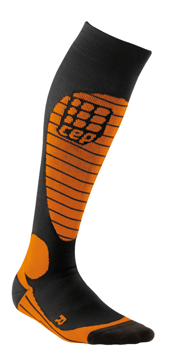 Ponožky CEP Lyžařské podkolenky RACE pánské černá / reflexní oranžová