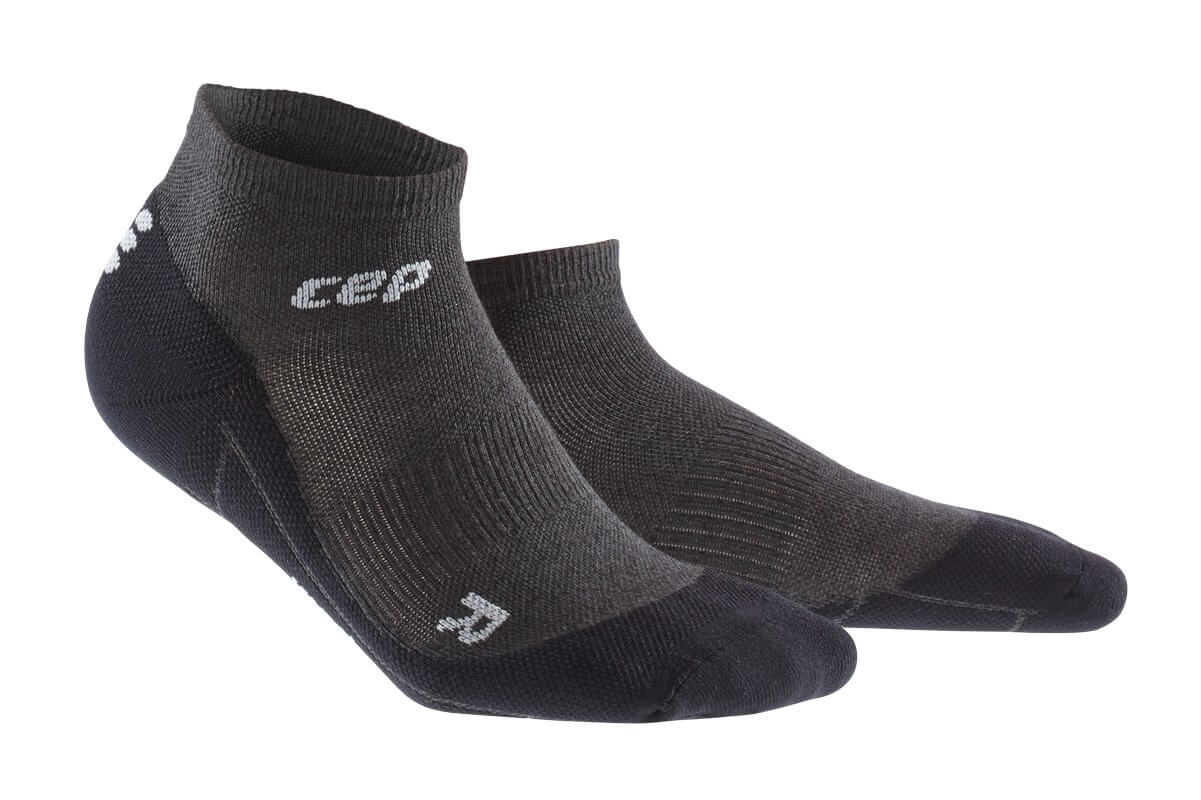Ponožky CEP Běžecké kotníkové ponožky merino pánské antracitová / černá
