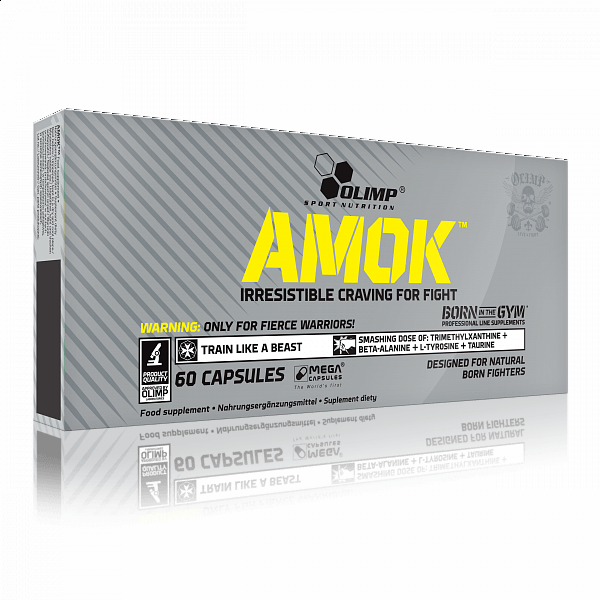 Předtréninkový stimulant Olimp Amok, 60 kps