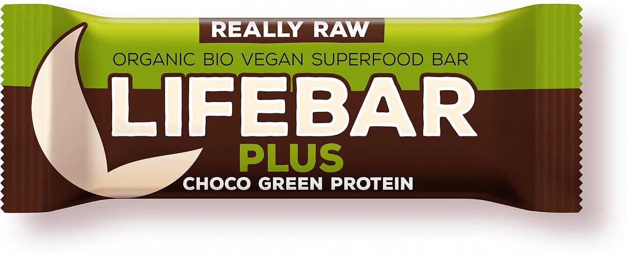 Tyčinky Lifefood Lifebar Plus čokoládová s proteinem BIO, 47g