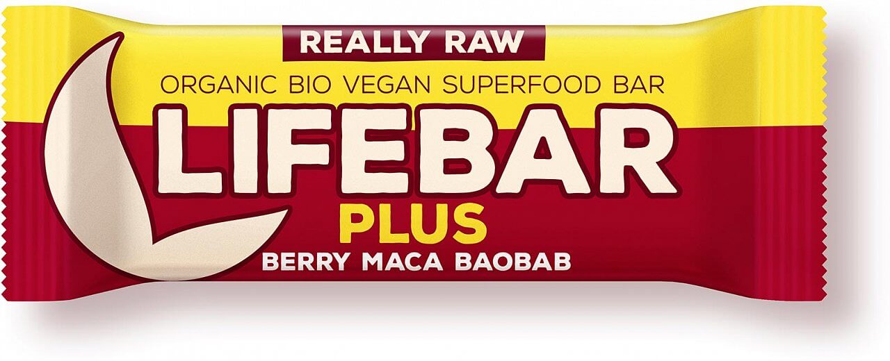 Tyčinky Lifefood Lifebar Plus s ovocem a macou BIO, 47g