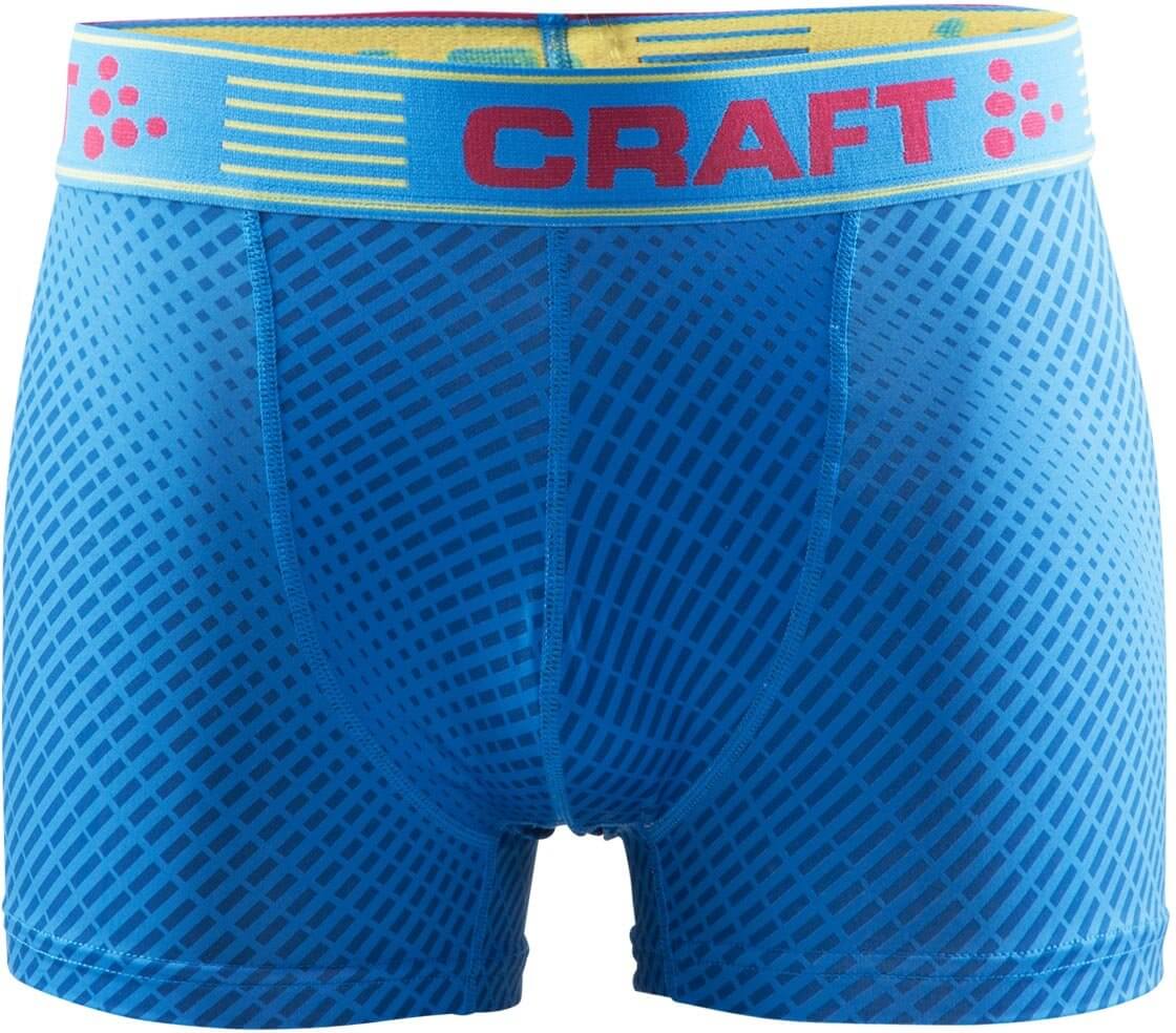 Spodná bielizeň Craft Boxerky Greatness 3" modrá s potiskem