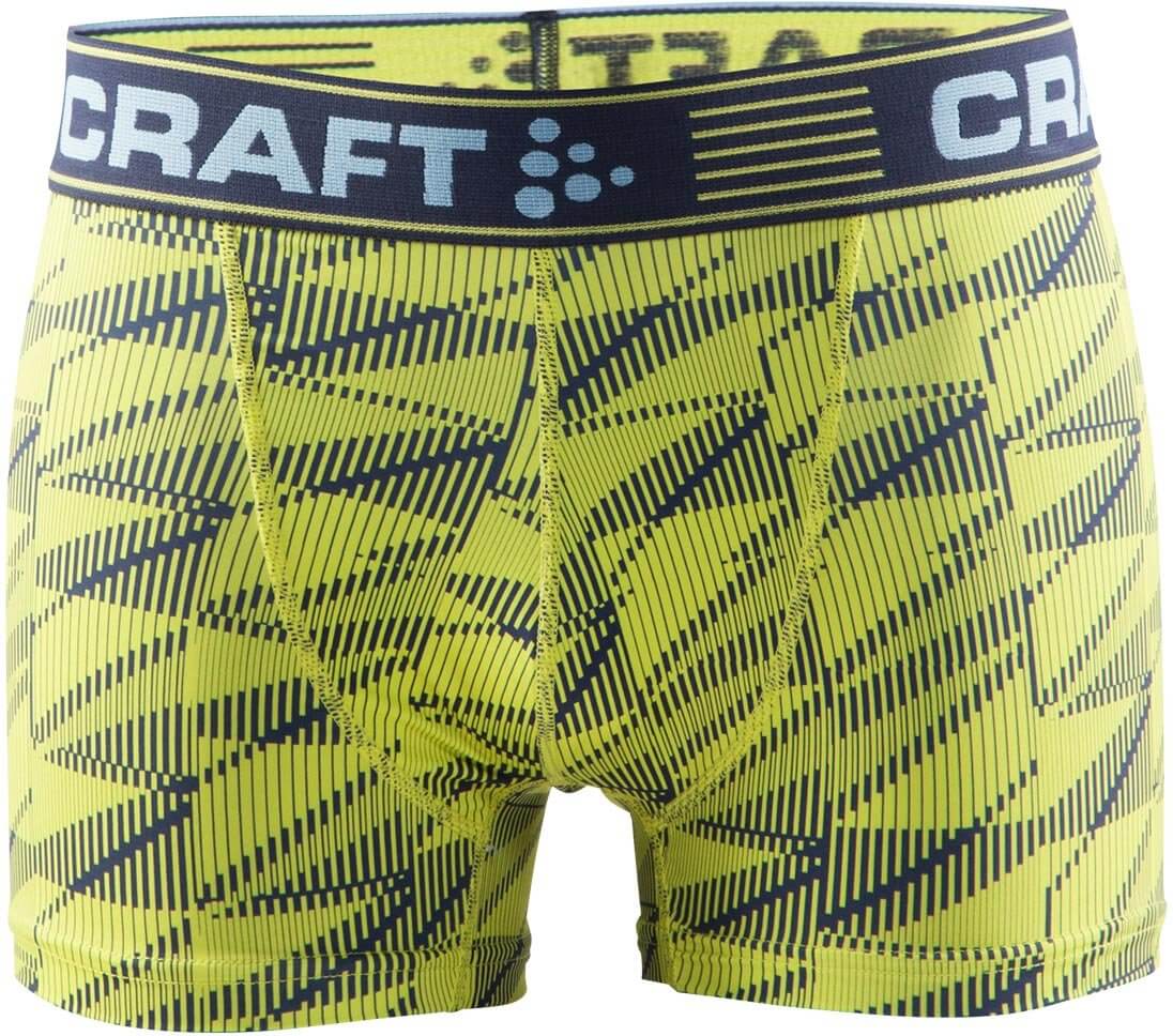 Spodní prádlo Craft Boxerky Greatness 3" žlutá s potiskem