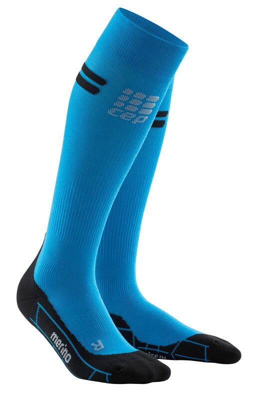 Ponožky CEP Běžecké podkolenky merino dámské elektrická modř / černá
